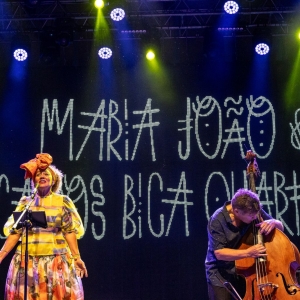 Imagem de Maria João e Carlos Bica em entrevista no FMM Sines