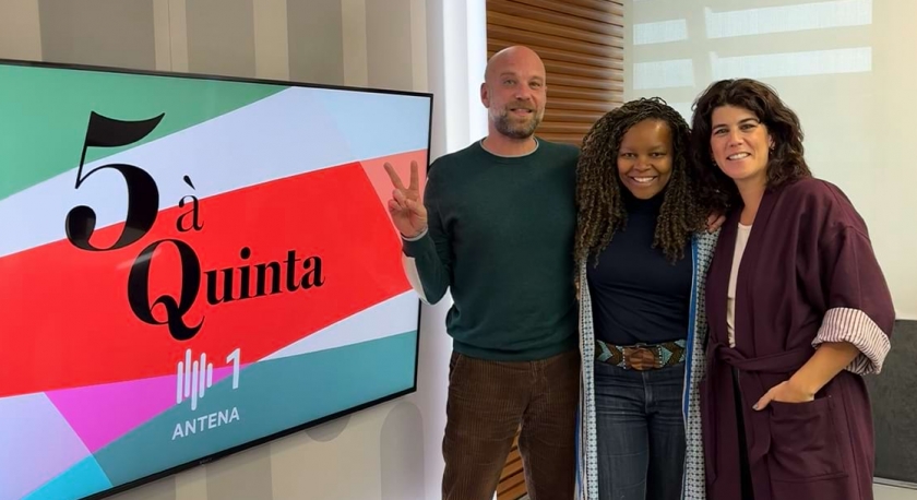 Imagem de Inês Lopes Gonçalves e Hugo van der Ding conversam com Selma Uamusse